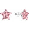 Evolution Group Strieborné náušnice Hviezdičky s kryštálmi Preciosa 31312.3 light rose