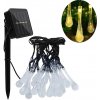 Solárna závesná girlanda 20x TEADS LED icicle záhradná lampa 3000K teplá farba