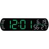 Veľký digitálny budík JVD SB5512.2 – zelený LED displej, vlhkomer a teplomer, 26 cm