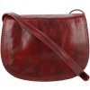 TALIANSKE Stredná dámska kožená kabelka crossbody Talianska vínová Vera pelle Viera