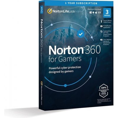 Norton 360 for gamers 50 GB, 1 lic. 3 zar. 12 mes.