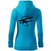 Still Plays With Planes - Mikina dámska trendy zipper s kapucňou - S ( Svetlý tyrkys )