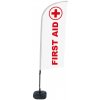 Jansen Display Kompletní sada reklamní vlajky ve tvaru křídla, První pomoc, anglicky ECO, 1105 x 3300 mm
