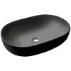 INVENA - Umývadlo na dosku KORFU TREND 60 cm oválne čierna mat CE-34-005-C