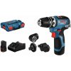 BOSCH Aku vŕtačka GSR 12V-35 FlexiClick (2× 3.0 Ah, 3 nadstavce, L-Boxx) 0.601.9H3.000 0.601.9H3.000