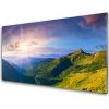 Sklenený obklad Do kuchyne Hora lúka slnko krajina 100x50 cm