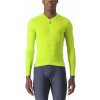 Castelli Espresso LS jersey, Electric lime/ Deep green Veľkosť: XL Pánsky cyklistický dres s dlhým rukávom