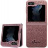 Guess PC/TPU Glitter Flakes Metal Logo Zadní Kryt pro Samsung Galaxy Z Flip 5 Pink