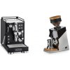 La Pavoni Mini Cellini, black + Eureka Mignon Single Dose, Chrome & Oak