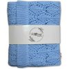 Luxusná bavlnená háčkovaná deka, dečka LOVE, 75x95cm - modrá Baby Nellys
