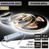 LEDprodukt 10m PROFI LED pásik 120LED/m SMD2835 prúd. driver studená b. 14,4W/m IP20 24V KOMPLETNÁ SADA
