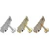 Šperky eshop - Oceľový labret do pery a brady - list s čírymi zirkónmi, vnútorný závit, 6 mm W46.35 - Farba piercing: Medená