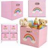 Krabička na hračky kontajner organizér štvorcový kôš 30x30 cm ružová pre Kallax