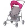 Chipolino Alice kočík pre bábiky - Grey/Pink linen