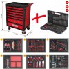 KS Tools RACINGline ČIERNY/ČERVENÝ DIELENSKÝ VOZÍK SO 7 ZÁSUVKAMI A 598 DIELMI PRÉMIOVÉHO NÁRADIA 826.7598