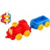 Teddies Lokomotiva/Vlak s vagonem plast v síťce 21x13x22cm 12m+