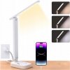 Školská LED stolná lampa na nočný stôl, 2 x USB kresliaca nabíjačka