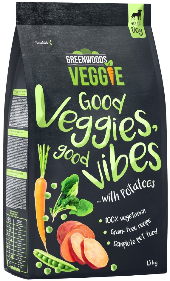 Greenwoods Veggie Batáty s hráškom mrkvou a špenátom 12 kg