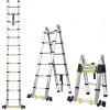 Dvojdielny hliníkový rebrík, teleskopický, viacúčelový, 5 metrov, (2,5+2,5) nosnosť 150 kg