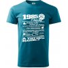 1985 v kocke - Klasické pánske tričko vyššej gramáže - 3XL ( Tmavý tyrkys )