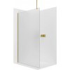 CERANO - Sprchová zástena Walk-in Onyx Top Round Ľ/P - 8 mm - okrúhla vzpera - zlatá, mliečne sklo - 50x200 cm