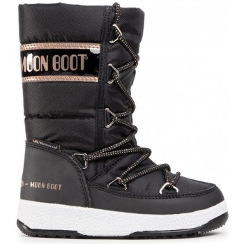 Moon Boot quilted wp jr girl black copper