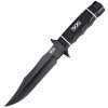 SOG-S10B-K TECH BOWIE - BLACK TINI pevný nôž 16,3 cm, celočierna, Kraton, nylonové puzdro