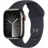 Chytré hodinky Apple Watch Series 9 41mm Cellular Grafitovo šedý nerez s temne atramentovým remienkom - S/M (MRJ83QC/A)