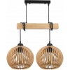 BERGE Závesné stropné svietidlo LED drevený trám 2xE27 Dense Ball Luster Luca