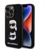 Karl Lagerfeld Liquid Silicone Karl and Choupette Heads Apple iPhone 15 Pro, čierne