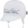 RDX Dojčenská šiltovka viazacia bielo modrá psík a mačička