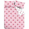 Biele/ružové obliečky na dvojlôžko 200x200 cm Disco Cherries Stripes – Catherine Lansfield