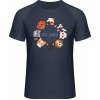 Mymate Predĺžené Tričko MY111 - Nápis Pet Lover so psíkmi - Navy / Heather Navy - XXL - Pánske
