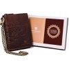 Retiazka Peterson, hnedá pánska kožená peňaženka s tlačeným vzorom RFID 13×10 cm
