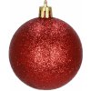SPRINGOS Vianočné gule mix 4 5 6 cm červené 30-dielna sada