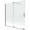 Mexen Velar, 2-krídlová posuvná vaňová zástena 160 x 150 cm, 8mm číre sklo, brúsený grafit, 896-160-000-01-95