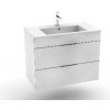 Jika H4537621763001 CUBE umývadlová skrinka 79x62x42cm,2zásuvky,biela+CUBE 80cm Umývadlo H4537621763001
