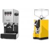 Gaggia New Classic E24, stainless steel + Eureka Mignon Specialita, CR yellow