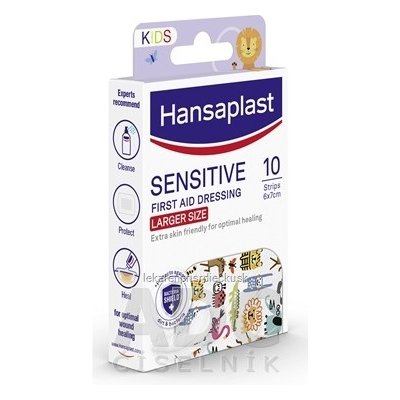 Hansaplast SENSITIV KIDS Zvieratká XL náplasť detská, 6x7 cm 1x10 ks