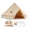 SucceBuy Kempingový Stan Pyramída 7x3,5M pre 12 Osôb, TC Bavlna, 50KG