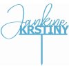 Zápich - Krstiny s menom - Modrá zrkadlová - bez paličky - 15cm