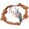 Fototapeta diera na stenu Peacock a kvety 90x70 cm