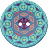 UNION KNOPF Kokosový gombík multicolor - veľká mandala VZOR: tyrkysový