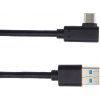 PremiumCord Kábel USB typ C/M zahnutý konektor 90 ° - USB 3.0 A/M, 50cm ku31cz05bk