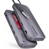 Axagon HMC-12GM2, USB 10Gbps húb, 3x USB-A, USB-C, HDMI a DP 4K/60Hz, RJ-45, M.2, SD/mSD, audio, PD 100W, kábel 50cm (HMC-12GM2)