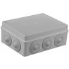 Pawbol Montážna krabica na povrch s prechodkami 190x140x70 IP65 sivá S-BOX 406
