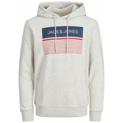 Jack&Jones Pánska mikina JJTRAVIS Regular Fit 12223700 White Melange