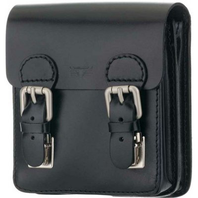 Blázek&Anni: Čierna hodvábna kožená kabelka cez rameno s malým vreckom
