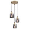 Rabalux 5223 závesné stropné svietidlo Donati 3x40W | E27 - zlatá, dymové sklo