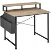 tectake 404665 písací stôl s policou a látkovým úložným boxom - industrial svetlé drevo, dub sonoma, 120 cm